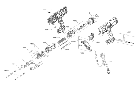 Part Location Diagram of VA0084 Senco Motor & Gear Assembly