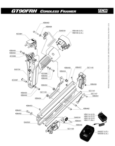 Diagram 1 Diagram and Parts List for GT90FRH 5G0001N Senco Nailer