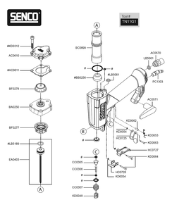 Fig-0 Diagram and Parts List for TN11G1  Senco Nailer