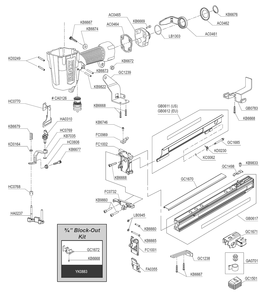 Fig-1 Diagram and Parts List for PS15RXP 9U0001N Senco Nailer