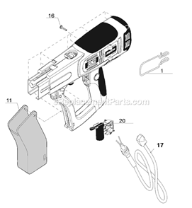 Part Location Diagram of VB0045 Senco Electric Cord