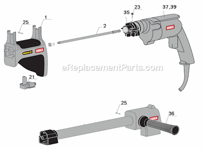 Page B Diagram and Parts List for DS200-S4  Senco Electric Drill
