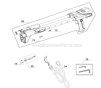Page B Diagram and Parts List for DS300-AC  Senco Electric Drill