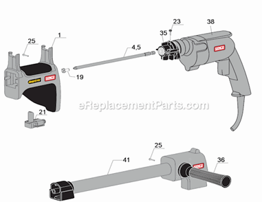 Page B Diagram and Parts List for DS300-S2  Senco Electric Drill