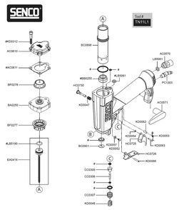 Fig-0 Diagram and Parts List for TN11L1  Senco Nailer