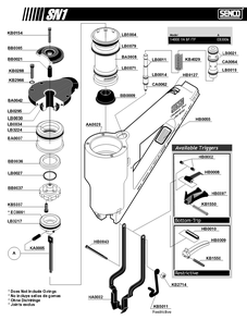 Diagram 2 Diagram and Parts List for SN-1 14000 Senco Nailer