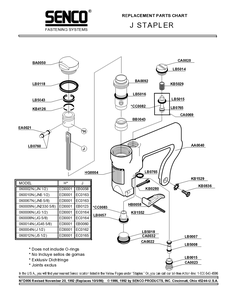 Diagram 2 Diagram and Parts List for 060010N JN5 1/2 Senco Nailer