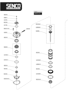 Fig-0 Diagram and Parts List for FINISHPRO16XP 9S0001N Senco Nailer