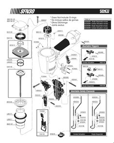 Diagram 2 Diagram and Parts List for SFN3015GA 620002N Senco Nailer