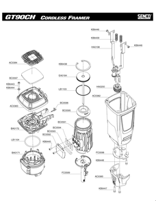 Diagram 2 Diagram and Parts List for GT90 5F0001N Senco Nailer