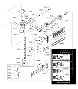 Diagram 1 Diagram and Parts List for FP18MG 1U0021N Senco Nailer