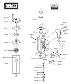 Fig-0 Diagram and Parts List for TN21L1  Senco Nailer