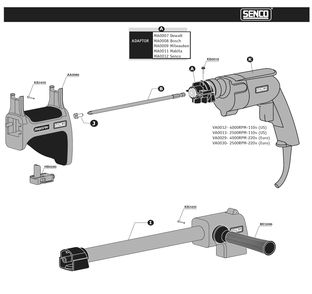 Diagram 1 Diagram and Parts List for DS200 S4790003N Senco Screwdriver