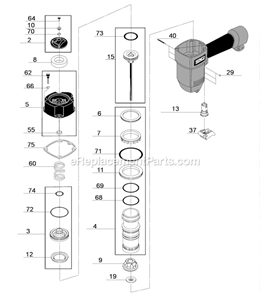 Part Location Diagram of CB0038 Senco Trigger Valve Assembly