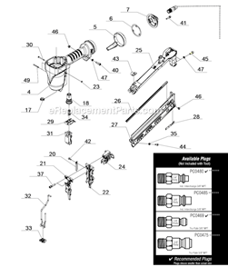 Part Location Diagram of HC0627 Senco Safety Element