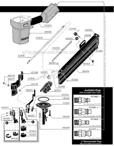 Page B Diagram and Parts List for FRAMEPRO600  Senco Nailer