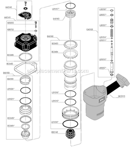 Page A Diagram and Parts List for FRAMEPRO602  Senco Nailer
