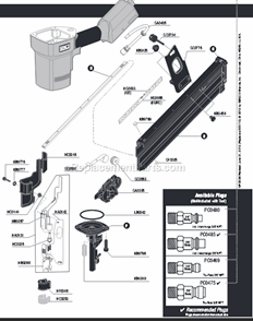 Page B Diagram and Parts List for 752XP  Senco Nailer