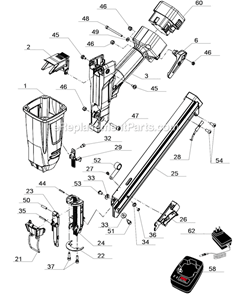 Part Location Diagram of AA0183 Senco Handle Assembly