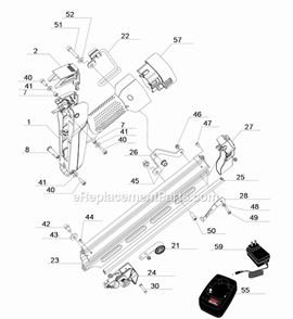 Part Location Diagram of AA0153 Senco Handle Assembly