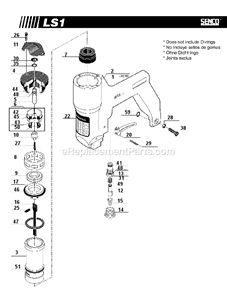 Part Location Diagram of CB0005 Senco Valve