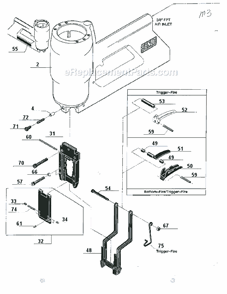 Page B Diagram and Parts List for M3  Senco Nailer