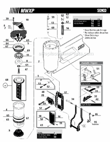 Part Location Diagram of LB0870 Senco Seal
