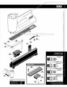 Page B Diagram and Parts List for MWXP  Senco Nailer