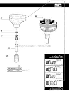 Part Location Diagram of 00921 Senco Guide, Magnetic