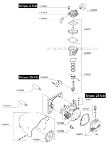 Part Location Diagram of CW2003 Senco Cylinder Head