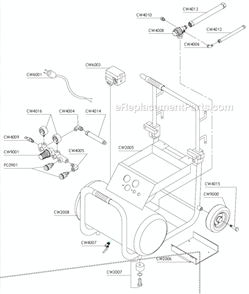 Part Location Diagram of CW4013 Senco Exhaust Tube Set