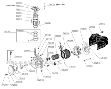 Part Location Diagram of CW6104 Senco Wound Stator