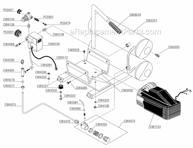 Page B Diagram and Parts List for PC1131  Senco Compressor