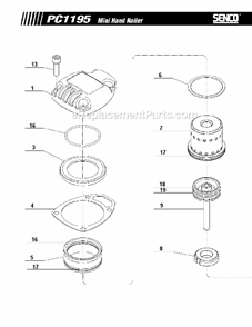 Page A Diagram and Parts List for PC1195  Senco Nailer