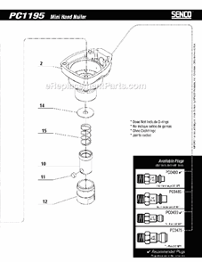 Page B Diagram and Parts List for PC1195  Senco Nailer