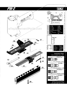 Page B Diagram and Parts List for PW-2  Senco Nailer