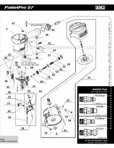 Page B Diagram and Parts List for PALLETPRO57  Senco Nailer