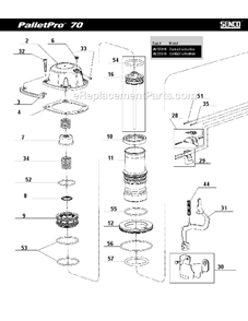 Page A Diagram and Parts List for PALLETPRO70  Senco Nailer