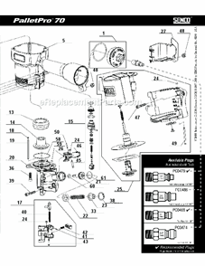 Page B Diagram and Parts List for PALLETPRO70  Senco Nailer