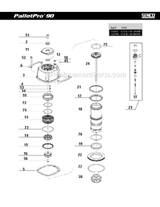 Part Location Diagram of AC0418 Senco Bushing