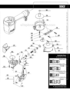 Page B Diagram and Parts List for ROOFPRO450  Senco Nailer