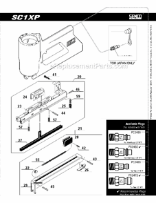 Page B Diagram and Parts List for SC1XP  Senco Nailer