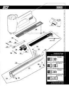 Page B Diagram and Parts List for SC2  Senco Electric Drill