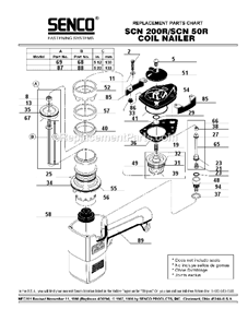 Page A Diagram and Parts List for SCN200R  Senco Nailer