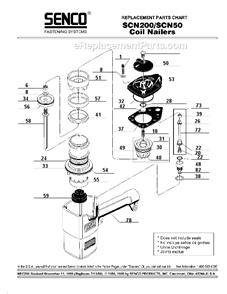 Part Location Diagram of 3050821 Senco Spring