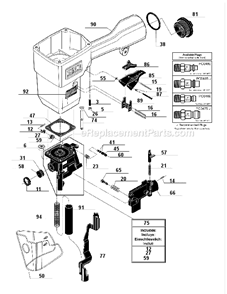 Page B Diagram and Parts List for SCN250D  Senco Nailer