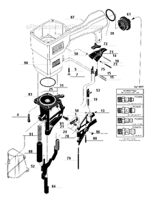 Page B Diagram and Parts List for SCN300  Senco Nailer