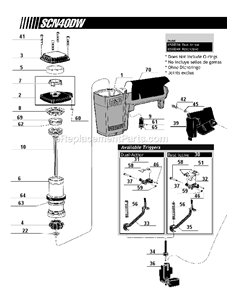 Part Location Diagram of CA0074 Senco Valve Assembly