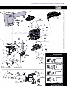 Page B Diagram and Parts List for SCN40R  Senco Nailer