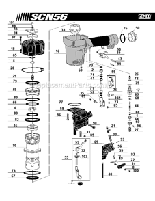 Part Location Diagram of KB6850 Senco Spring Pin